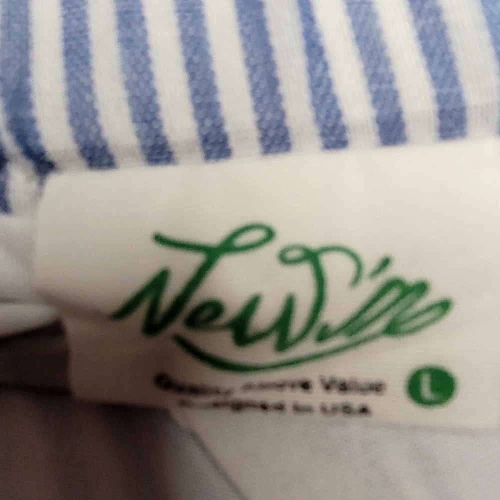 Very J Newim Blue White Striped High Waisted Shorts Fully Lined Pockets Boxer L - Picture 8 of 9